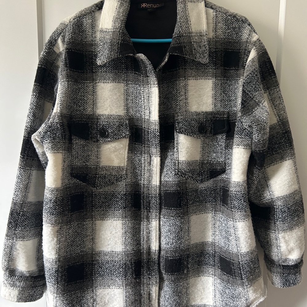 Renuar Black and White Plaid Jacket